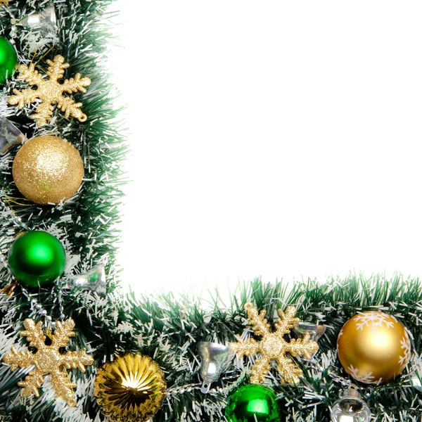 Vánoční přání pozadí. dekorace design pohraniční izolované na bílém — Stock fotografie