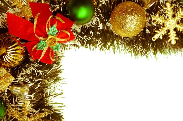 Vánoční přání pozadí. dekorace design pohraniční izolované na bílém — Stock fotografie
