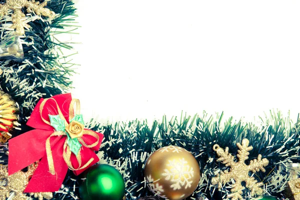 Weihnachtskarte Hintergrund. Dekoration Rand Design isoliert auf weiß — Stockfoto