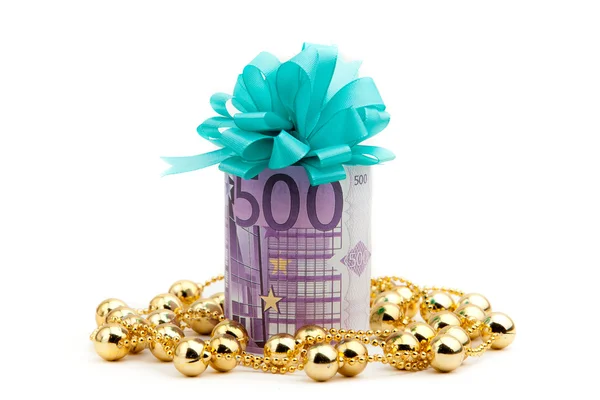 Presente de dinheiro de 500 euros — Fotografia de Stock