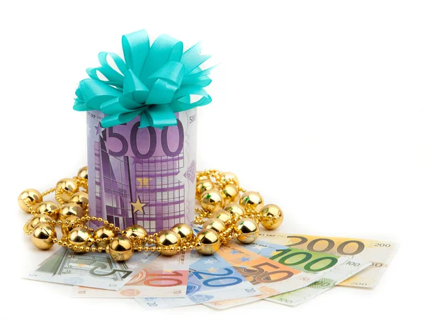 500 euro pengar gåva — Stockfoto