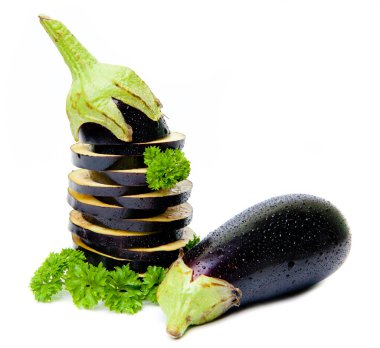 Aubergines isolated clipart