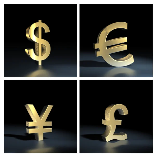 Farklı para birimi simgeleri — Stok fotoğraf