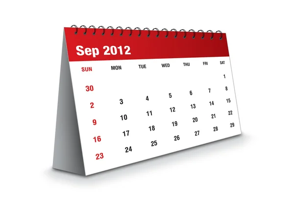 September 2012 - Calendar series — Stock Photo, Image