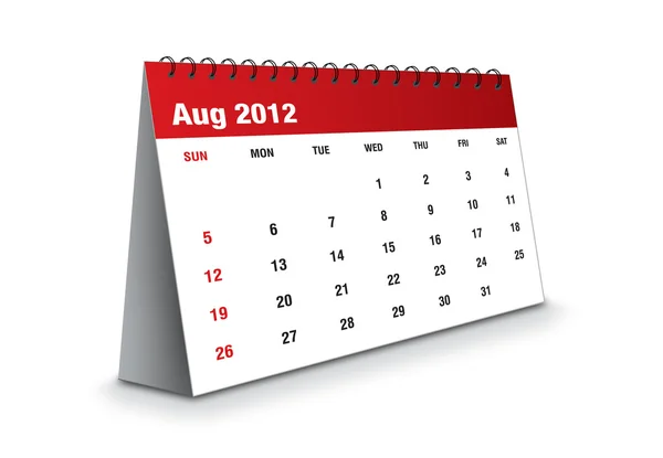 Augusti 2012 - kalender-serien — Stockfoto