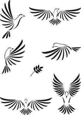 Flight of dove clipart