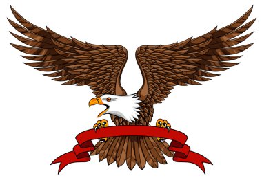 Eagle with emblem clipart