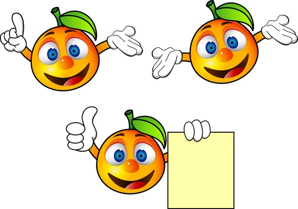 Personnage de dessin animé orange — Image vectorielle