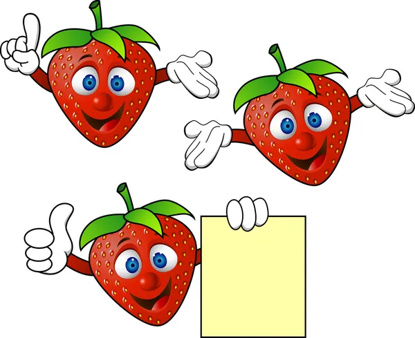 Φράουλα κινούμενα σχέδια χαρακτήρα — Διανυσματικό Αρχείο