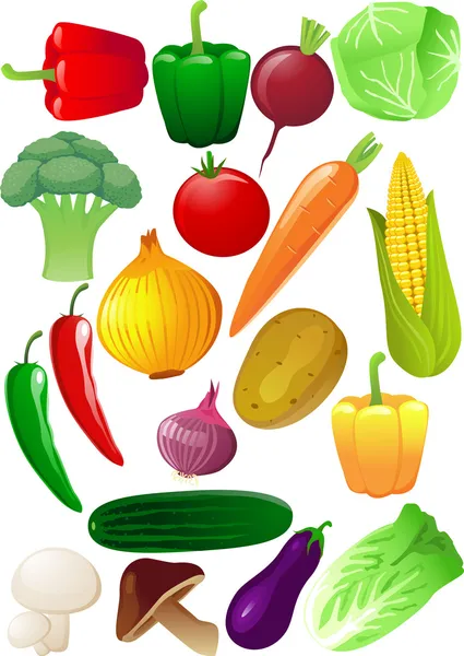Verduras vectoriales — Vector de stock