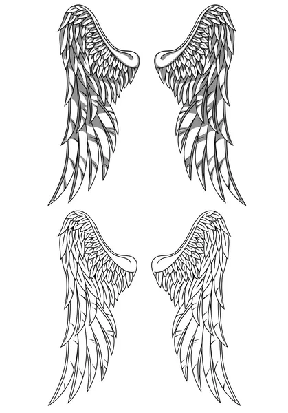 Flügel tätowiert — Stockvektor