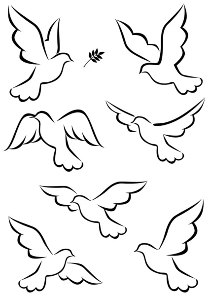 飞行的鸽子 — 图库矢量图片