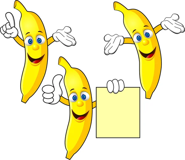 Χαρακτήρας κινουμένων σχεδίων μπανάνας — Διανυσματικό Αρχείο
