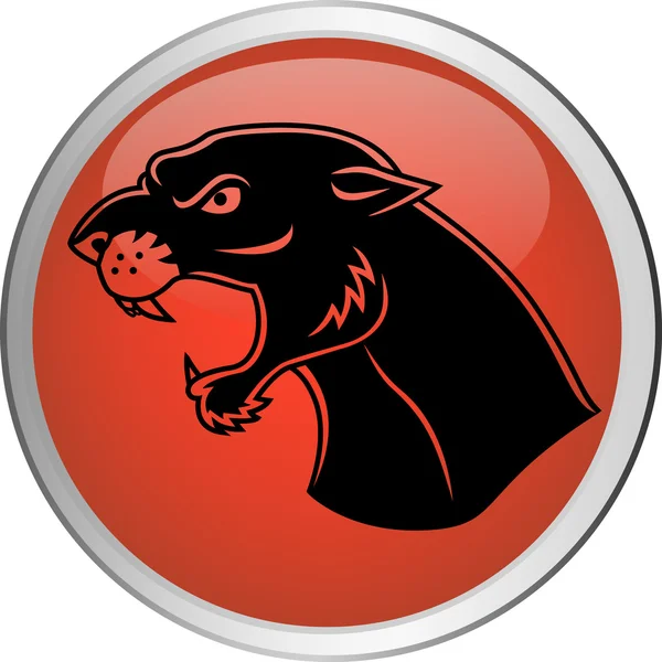 Black panther knop — Stockvector