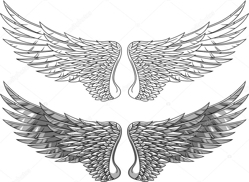 Premium Vector | Vector tribal wing tattoo motif