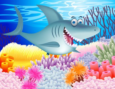 Funny shark clipart