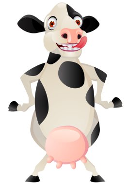 Funny cow cartoon clipart