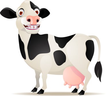 Smiling cow cartoon clipart