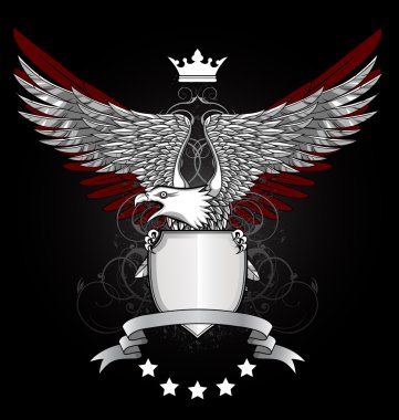 Eagle with shield and emblem clipart