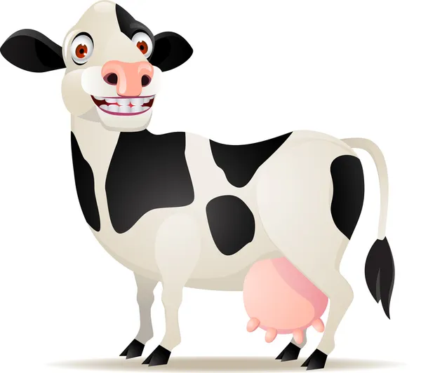 Χαμογελώντας αγελάδα κινούμενων σχεδίων — Διανυσματικό Αρχείο