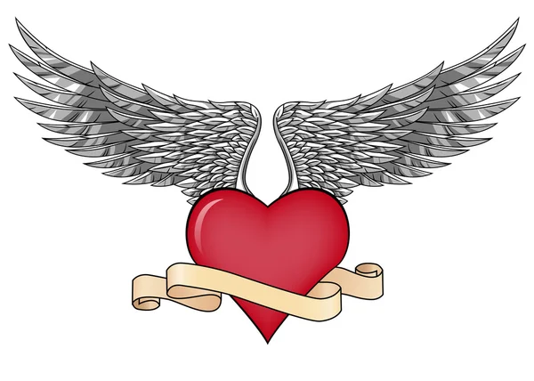 Amor y alas — Vector de stock