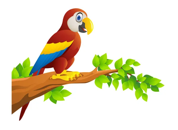 Cartone animato Macaw — Vettoriale Stock