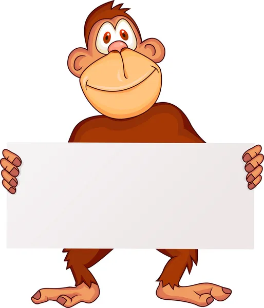 Ape with blank sign — Stock Vector