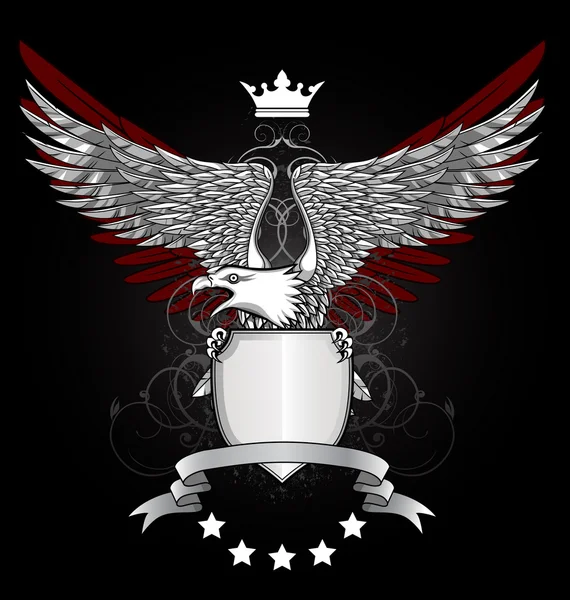 Aquila con scudo ed emblema — Vettoriale Stock
