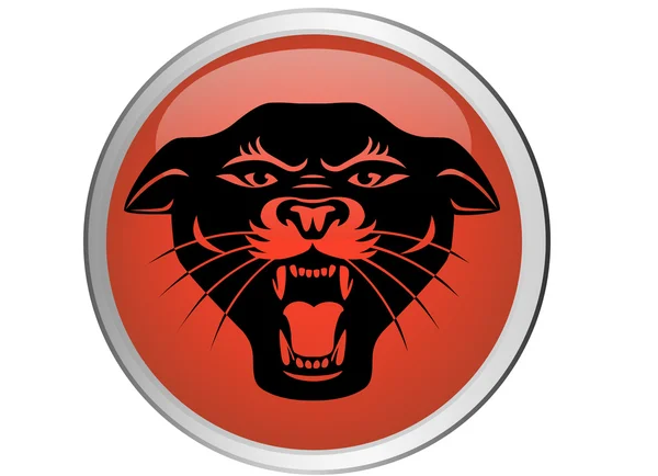 Black panther huvud knappen — Stock vektor