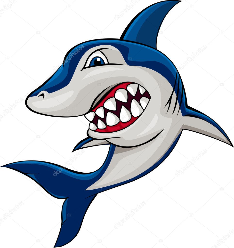 Download Angry shark — Stock Vector © dagadu #7872165