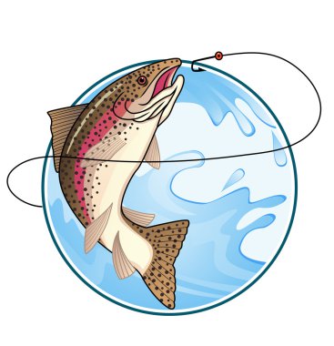 Trout fishing clipart