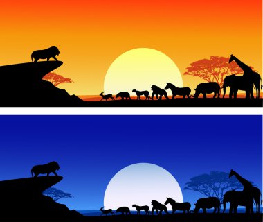 Safari silhouette clipart