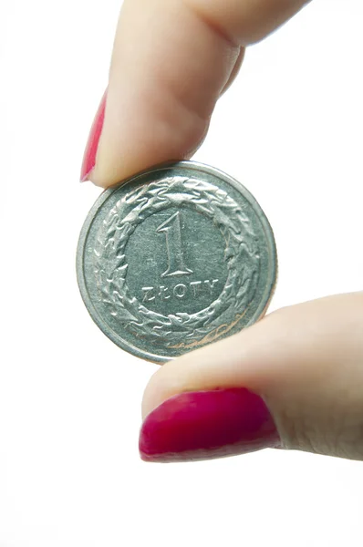 One zloty coin — Stock Photo, Image