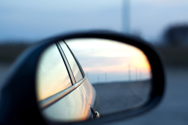 Wind farm at sunset