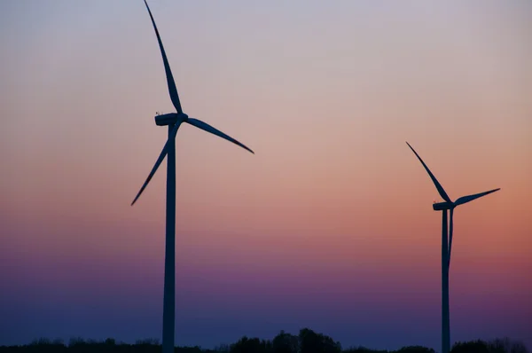 stock image Wind farm at sunset