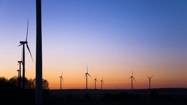 Windpark bij zonsondergang — Stockfoto