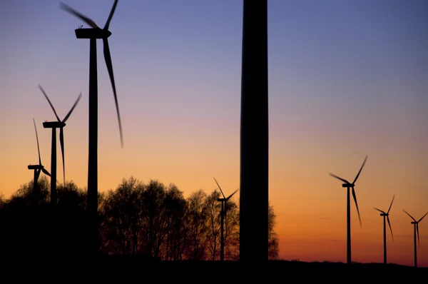 Wind farm at sunset — Stock Photo, Image