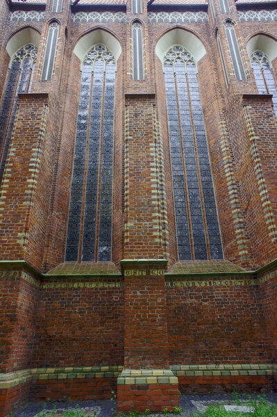 Windows in gothic church, Poland