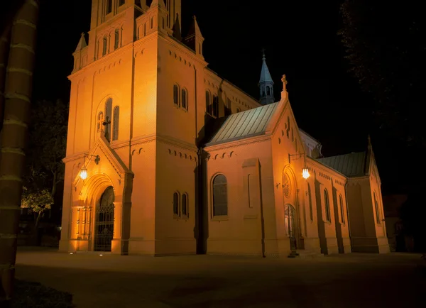 夜にゴシック様式の教会 — ストック写真