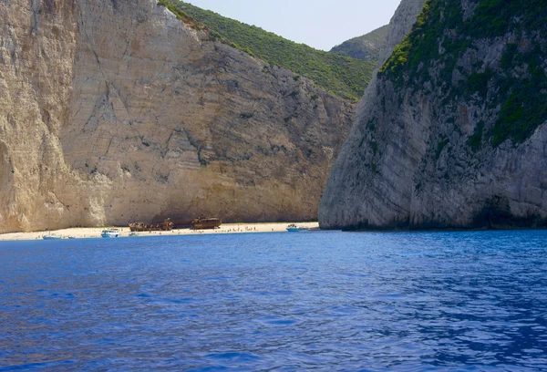Praia dos naufrágios na ilha de Zakynthos — Fotografia de Stock