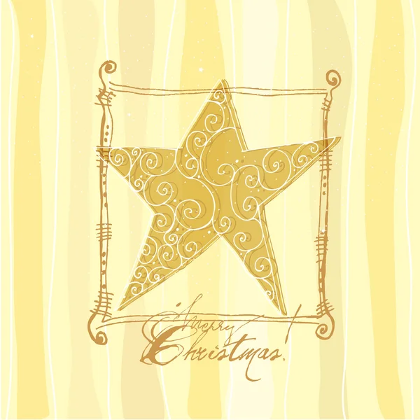 Christmas doodle greeting card design with star — Stock Photo, Image