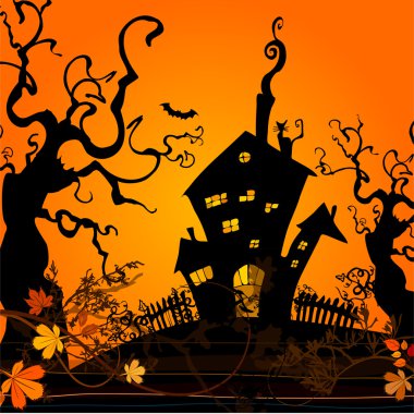 Cute Halloween illustrated background clipart