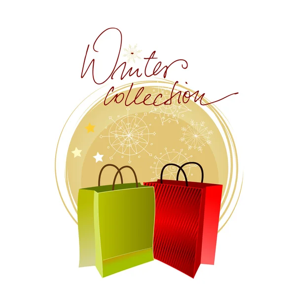 Glinsterende christmas shopping tassen — Stockfoto