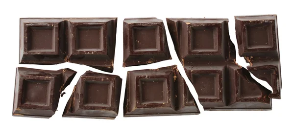 Gebarsten chocoladereep — Stockfoto