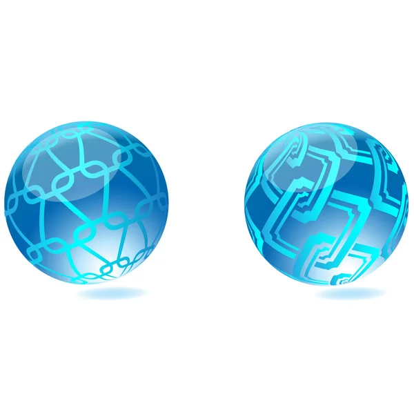 3D Globes - Background.Vector — Stock Vector