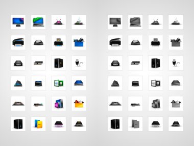 Icons of categories for computer the internet-shop clipart