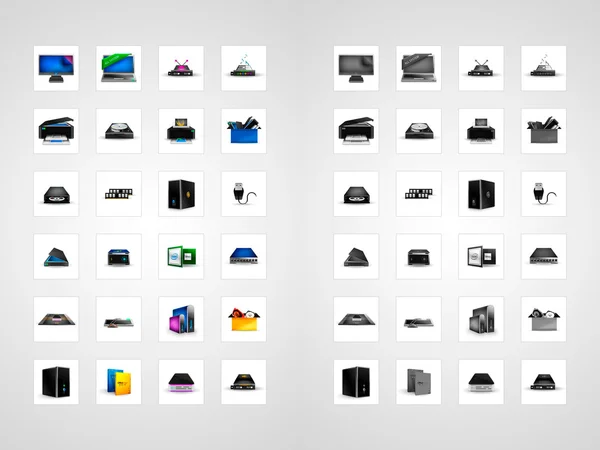 Symbole der Kategorien für Computer und Internet-Shop — Stockfoto