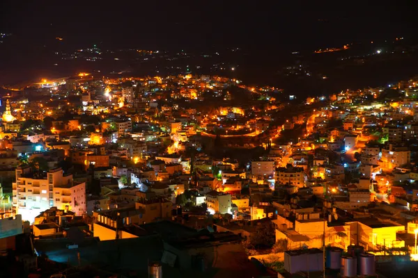 Éjszakai kilátás Betlehem, Palesztina, Izrael — Stock Fotó