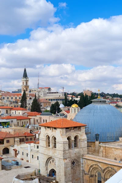 Tekintettel a templom a Szent Sír Jeruzsálem — Stock Fotó