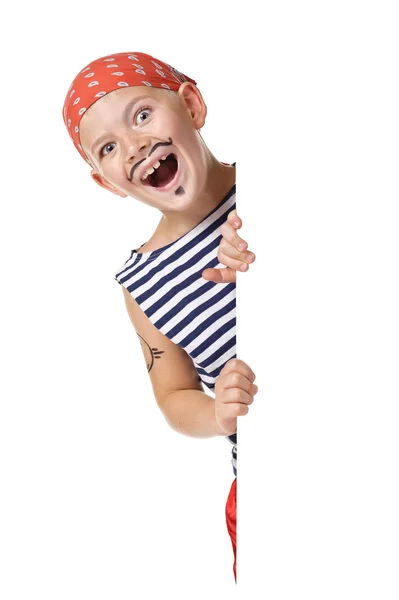 Kid dragen in piraat kostuum — Stockfoto